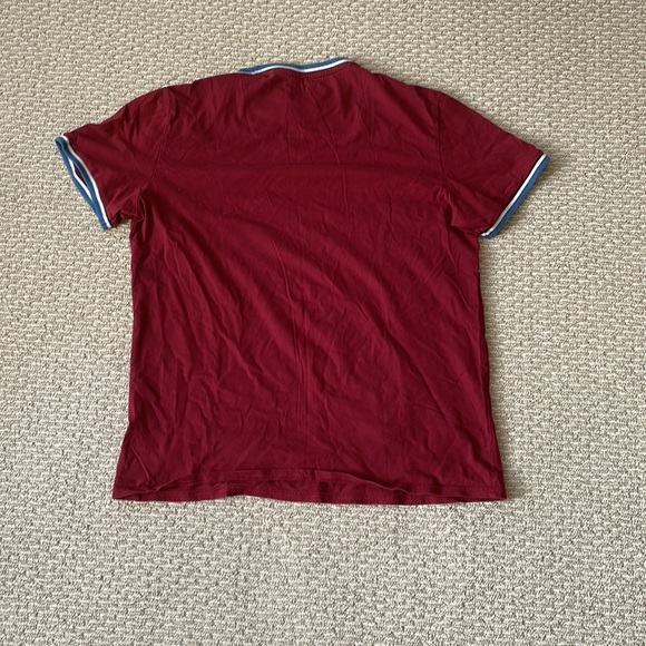 Broken Standard Maroon Tee with Blue, White and Navy Stripe Detailing - Picture 2 of 4